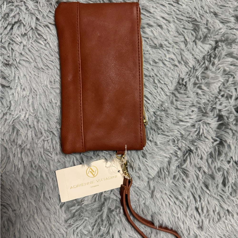 Adrienne Vittadini Brown Wristlet with Gold Accents - Picture 3 of 5